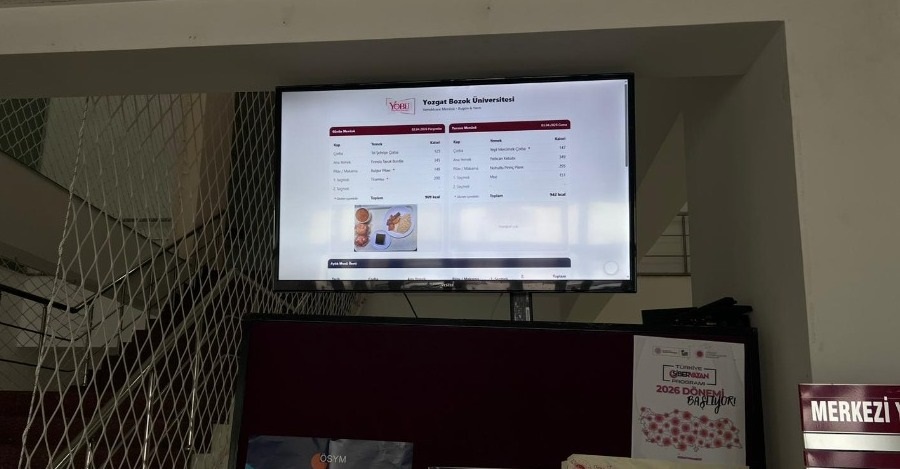 Merkezi Yemekhane Dijital Menü Bilgilendirme Sistemi Devreye Alındı