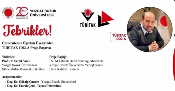 Daire Başkanımız Doç. Dr. Gökalp Çınarer’in Yer Aldığı TÜBİTAK 1002-A Projesi Desteklenmeye Hak Kazandı