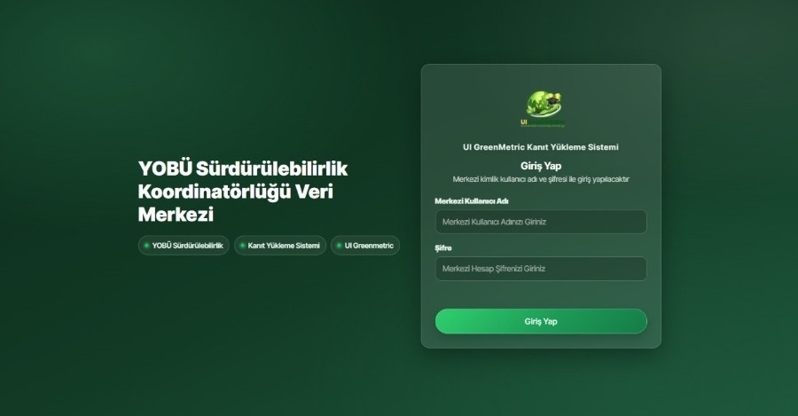 UI GreenMetric Kanıt Yükleme Sistemi Aktif Hale Getirildi